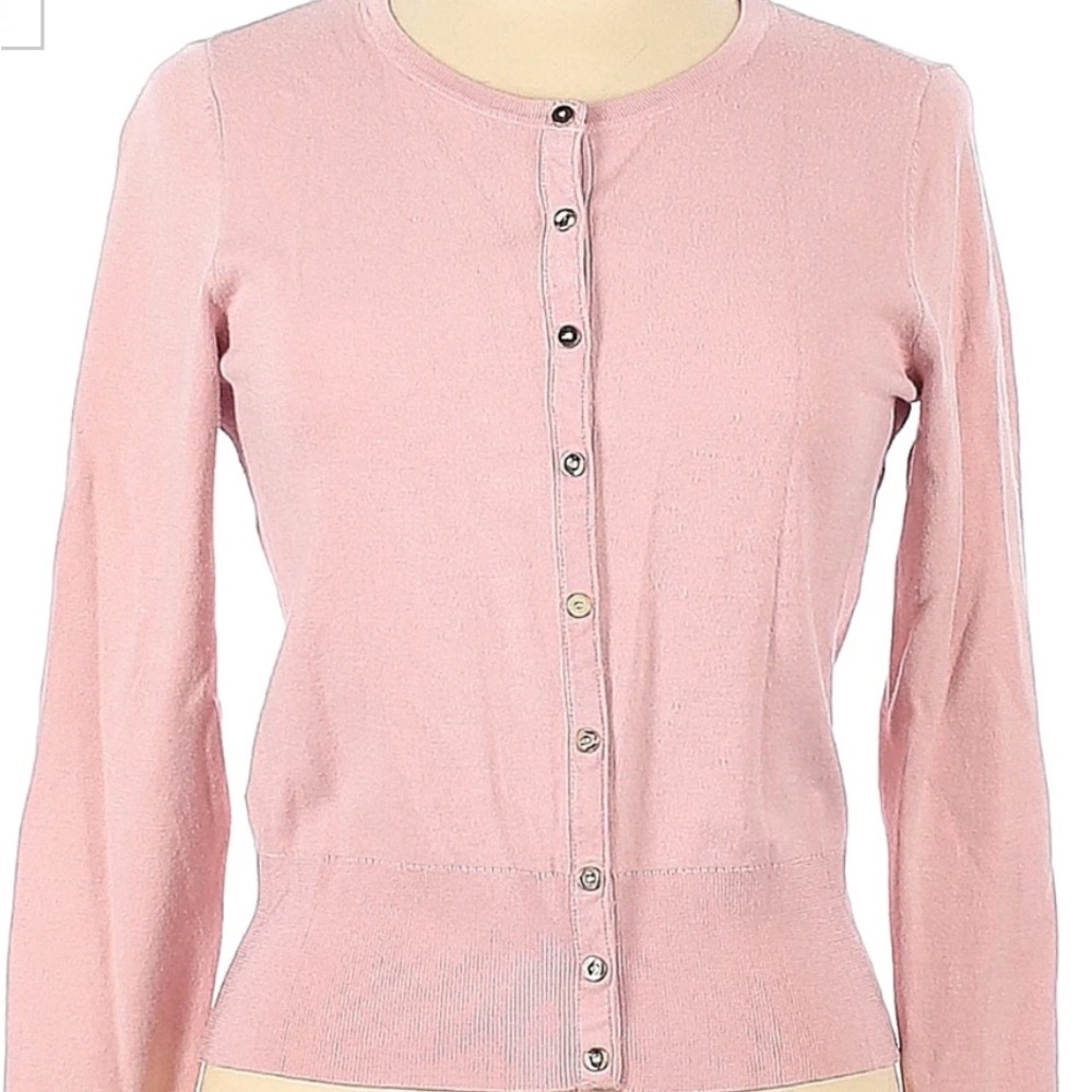 White House Black Market - Light Pink Cardigan with gold buttons